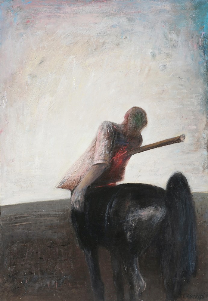Janusz Lewandowski, „Ranny centaur”, olej na płycie, 103×146 cm, 2010 – NIEDOSTĘPNY