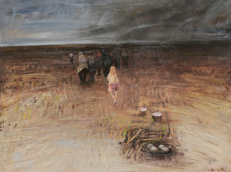 Janusz Lewandowski, „Exodus”, olej na płótnie, 130×100 cm, 2010,