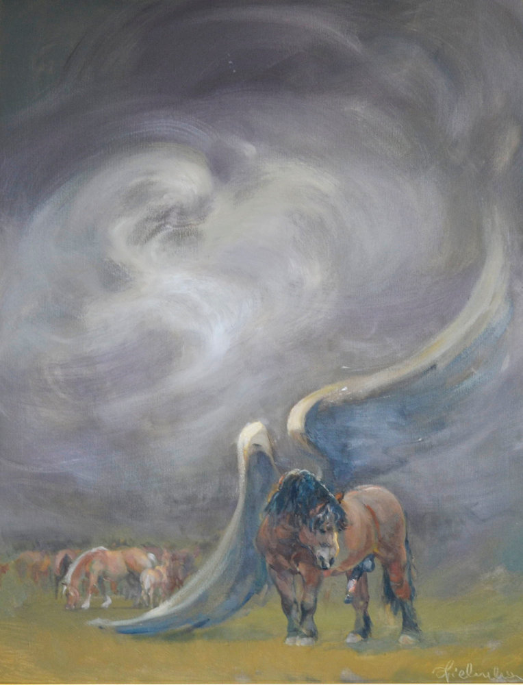 Daniel Pielucha, Pegaz, olej na płótnie, 87×69 cm, 9 000 zł