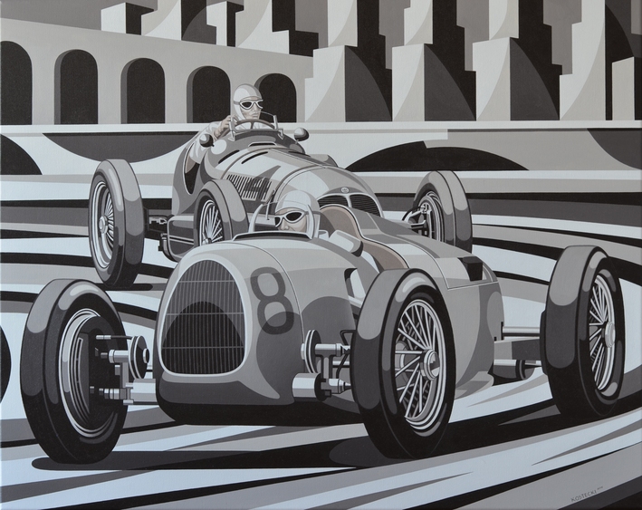 Tomasz Kostecki, Grand Prix Monaco, olej na płótnie, 100×80 cm, cena – obraz niedostępny