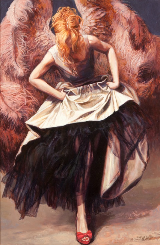 Joanna Sierko-Filipowska, „Czerwony pantofelek II”, olej na płótnie, 80×120 cm