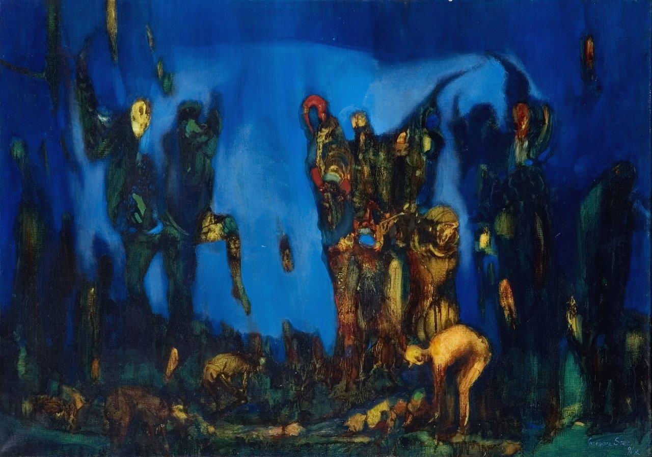 Grzegorz Stec, „Śmierć klauna”, 1991, olej na płótnie, 81 x 58 cm, cena – 19 000 zł