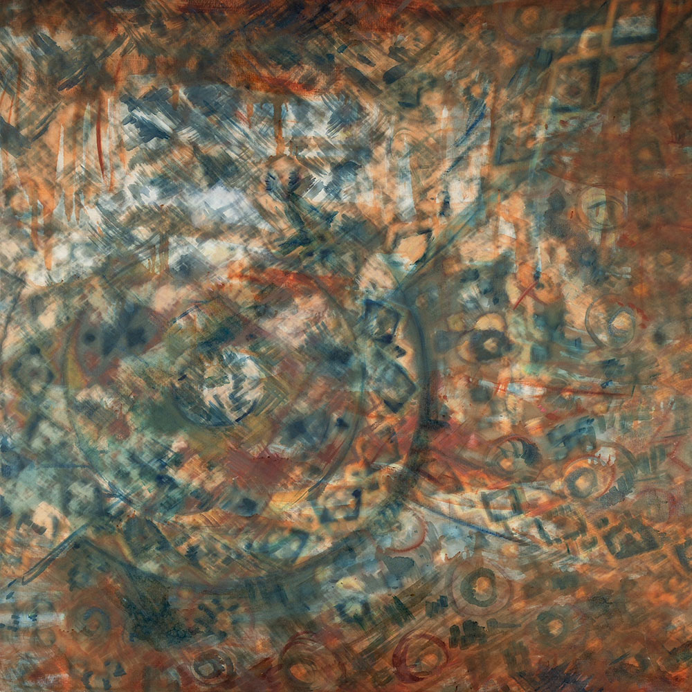 Magda Atkins „Temple” akryl na płótnie, 110×110 cm, 2018, cena 9000 zł