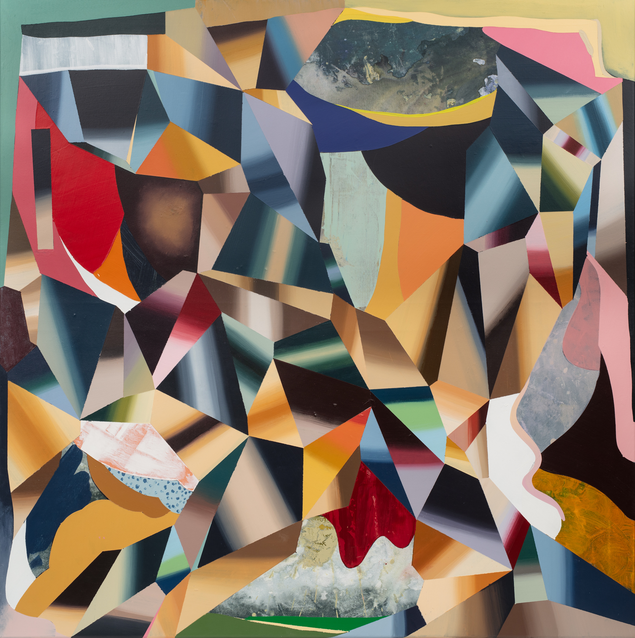Dilan Gardi „Fenyloetyloamina I”, akryl na płótnie, 100×100 cm, 2024, cena – niedostępny